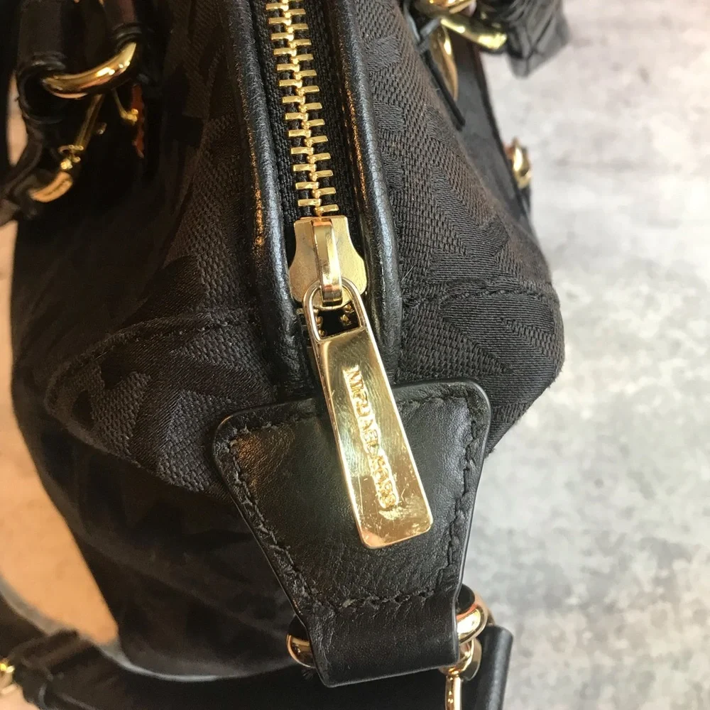 Michael Kors Black and Gold Satchel